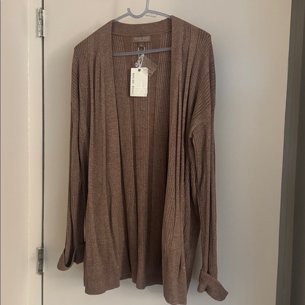 NWT Barefoot Dreams Shimmer Cardigan L